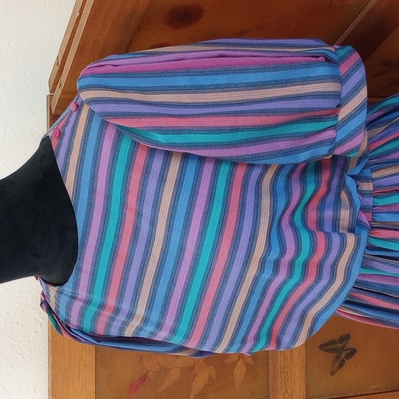 VTG 80’s Cottagecore Pastel J.J. of California Dress - Picture 4 of 15